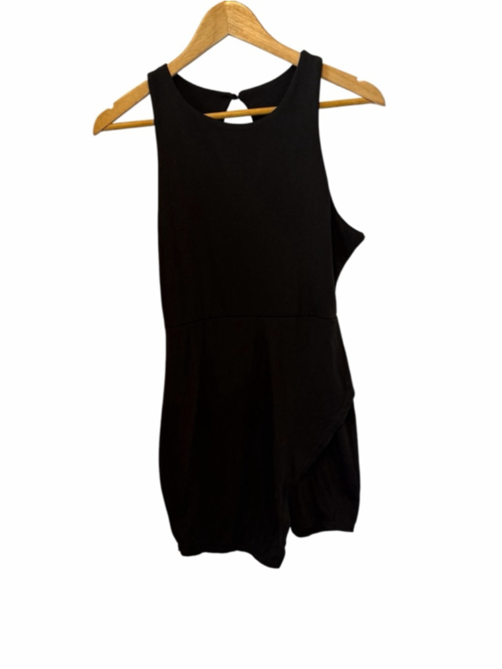 Your Inspiration Black Sleeveless Mini Dress Bodycon Keyhole Back